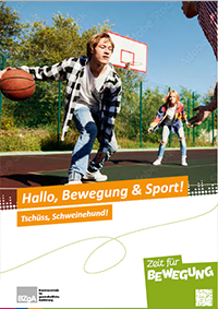 Titelbild Flyer „Hallo Bewegung und Sport! Tschüss, Schweinehund!“ 